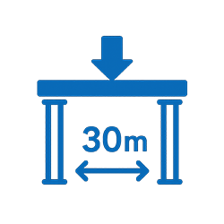 Elevata portata su grandi luci (fino a oltre 30 m)

