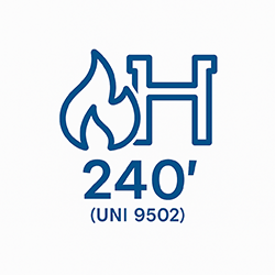 Resistenza al fuoco fino a 240' (UNI 9502)