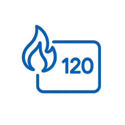 Resistenza al fuoco fino a 120’ (UNI 9502)

