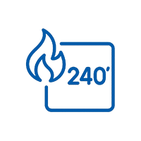 Resistenza al fuoco fino a 240’, in base alla UNI 9502